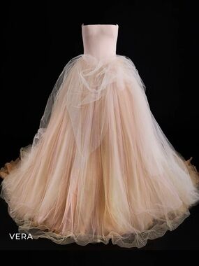 Pink Vera Wang wedding dress
